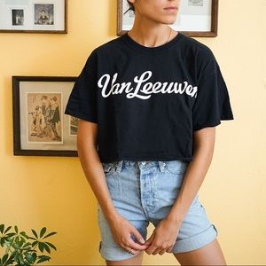 Ice Cream Shop Crop Tee Van Leeuwen NYC Black Med